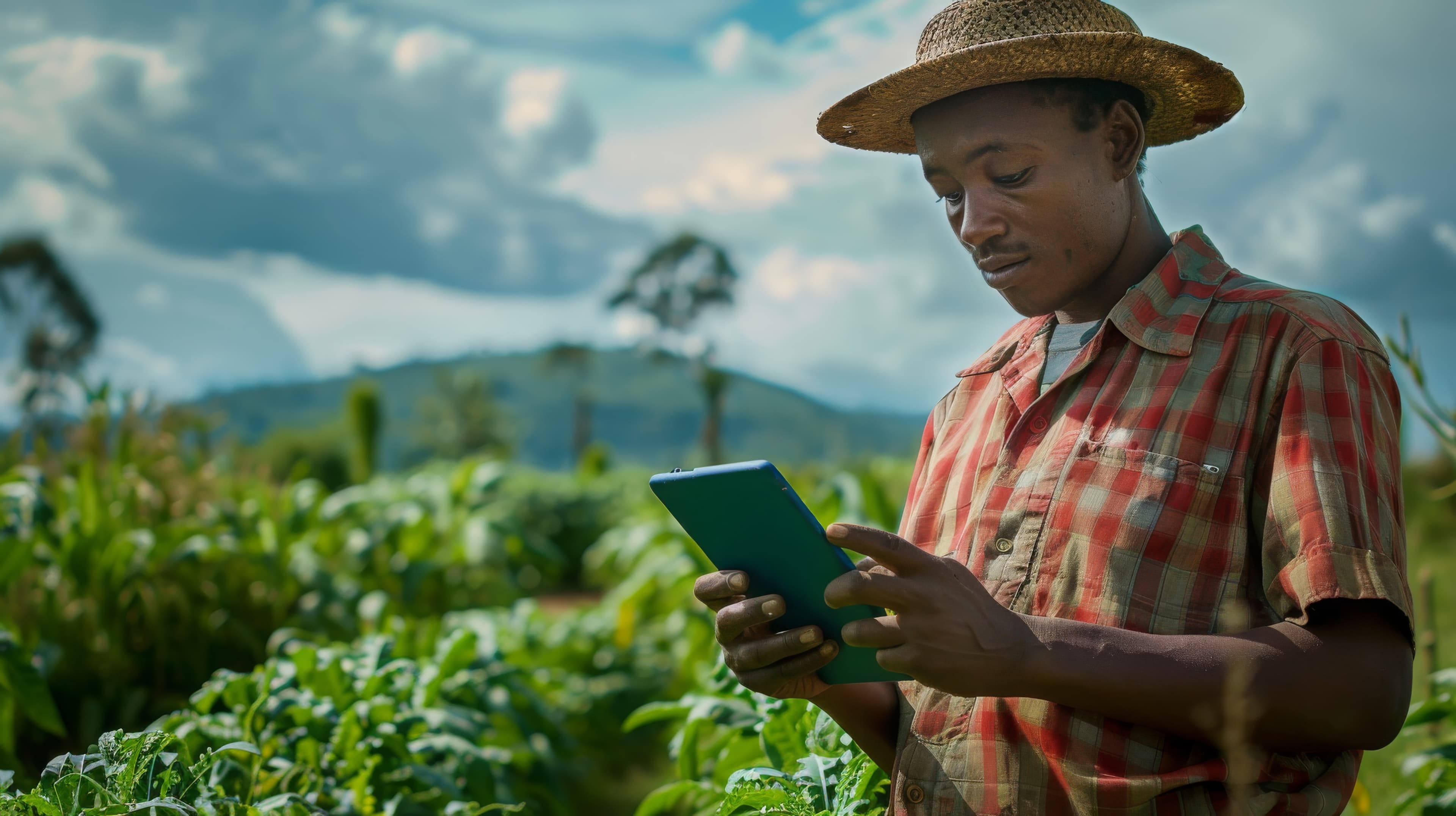 Farmer with technology